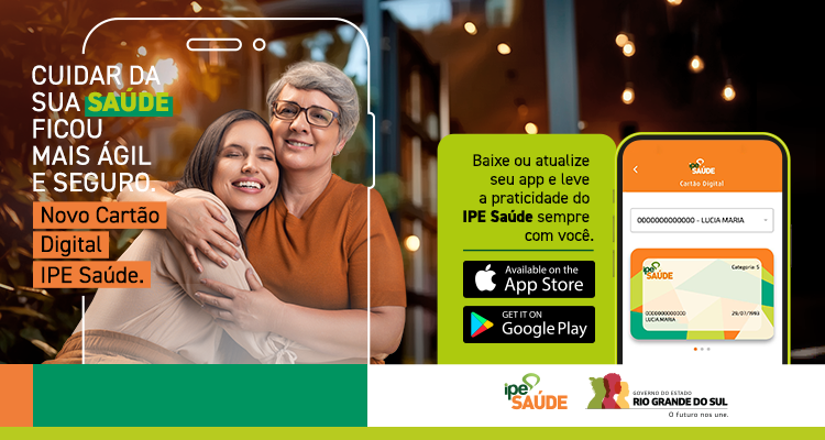 Clique para baixar ou atualizar o aplicativo do IPE Saúde